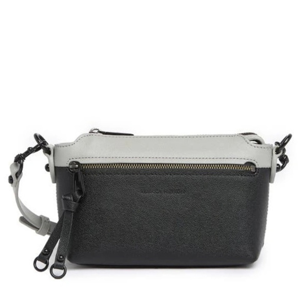 Rebecca Minkoff‎ City Leather Crossbody Bag in Black/Pearl New